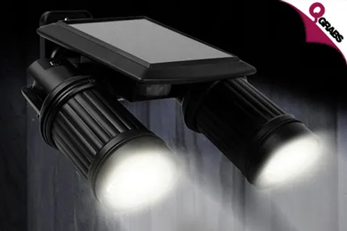 From QR149 Light-up The Yard with a Motion-Activated Solar-Powered Twinhead LED Light! (Up to QR498 Value)